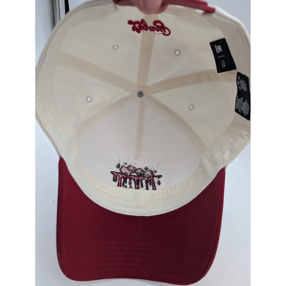 AS Colour Legacy Dripping Dice Snapback Hat Cream Red 2-Tone 5-Panel Cap